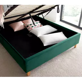 Buy Kingham Green Velvet Ottoman Bed King Size, Colour: Green, Size: King (5ft), Width: 160, 3 from Furnituretta