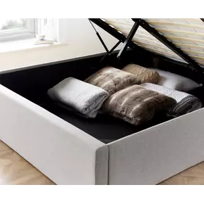 Buy Wilson Grey Fabric Ottoman Bed, Size: Double (4ft6), Colour: Grey, Item Width: 145, 5 from Furnituretta