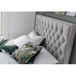 Buy Wilson Grey Fabric Ottoman Bed, Size: Double (4ft6), Colour: Grey, Item Width: 145, 4 from Furnituretta