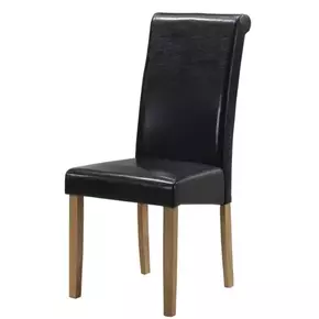 Buy Marley PU Solid Rubberwood Chair Black, Colour: Black from Furnituretta