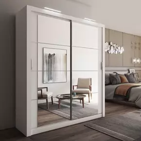 Buy Arti AR-03 Sliding Door Wardrobe White Matt 181cm, Colour: White Matt, Item Width: 181 from Furnituretta