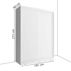 Buy Arti AR-03 Sliding Door Wardrobe Black Matt 181cm, Colour: Black Matt, Item Width: 181, 3 from Furnituretta