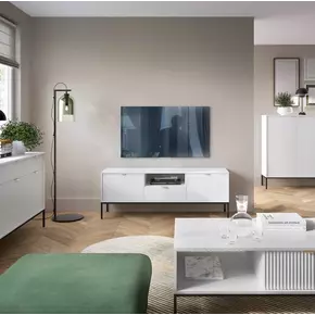 Buy Nova TV Cabinet White Matt 154cm, Colour: White Matt, Item Width: 154, 6 from Furnituretta