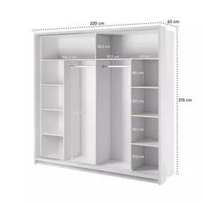 Buy Arti AR-14 Sliding Door Wardrobe White Matt 220cm, Colour: White Matt, Item Width: 220, 3 from Furnituretta