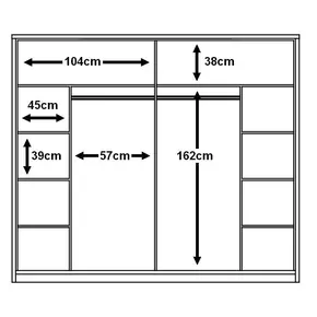 Buy Arti AR-14 Sliding Door Wardrobe Black Matt 220cm, Colour: Black Matt, Item Width: 220, 6 from Furnituretta