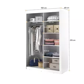 Buy Arti AR-04 Sliding Door Wardrobe White Matt 150cm, Colour: White Matt, Item Width: 150, 3 from Furnituretta