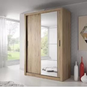 Buy Arti AR-04 Sliding Door Wardrobe Oak Shetland 150cm, Colour: Oak Shetland, Item Width: 150 from Furnituretta