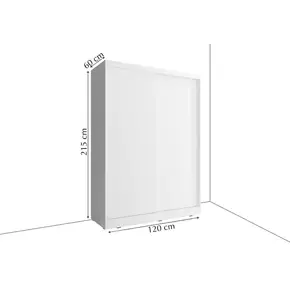 Buy Arti 6 - 2 Sliding Door Wardrobe Grey Matt 120cm, Colour: Grey Matt, Item Width: 120, 5 from Furnituretta