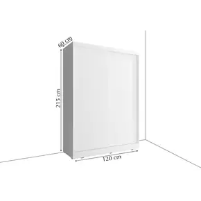 Buy Arti 19 - 2 Sliding Door Wardrobe White Matt 120cm, Colour: White Matt, Item Width: 120, 5 from Furnituretta