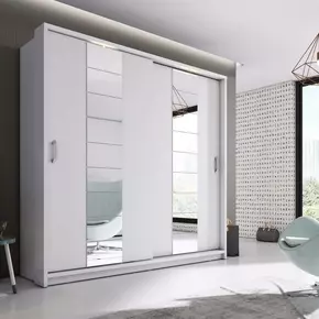 Buy Arti AR-14 Sliding Door Wardrobe White Matt 220cm, Colour: White Matt, Item Width: 220 from Furnituretta