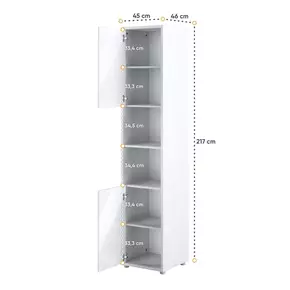 Buy BC-08 Tall Storage Cabinet for Vertical Wall Bed Concept White Gloss, Colour: White Gloss, Item Width: 45, 3 from Furnituretta