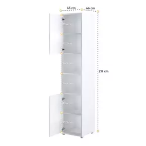 Buy BC-08 Tall Storage Cabinet for Vertical Wall Bed Concept White Matt, Colour: White Matt, Item Width: 45, 2 from Furnituretta