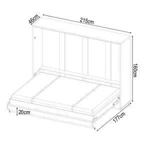 Buy CP-04 Horizontal Wall Bed Concept White Gloss 140cm, Size: 140 x 200cm, Colour: White Gloss, 4 from Furnituretta