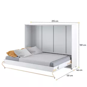 Buy CP-04 Horizontal Wall Bed Concept White Gloss 140cm, Size: 140 x 200cm, Colour: White Gloss, 3 from Furnituretta
