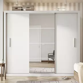 Buy Idea ID-01 Sliding Door Wardrobe White Matt 250cm, Colour: White Matt, Item Width: 250, 2 from Furnituretta