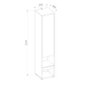 Buy BC-07 Tall Storage Cabinet for Vertical Wall Bed Concept White Gloss, Colour: White Gloss, Item Width: 45, 3 from Furnituretta