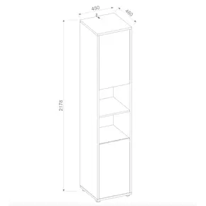 Buy BC-08 Tall Storage Cabinet for Vertical Wall Bed Concept White Gloss, Colour: White Gloss, Item Width: 45, 2 from Furnituretta