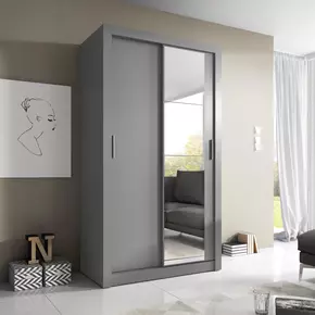 Buy Arti 6 - 2 Sliding Door Wardrobe Grey Matt 120cm, Colour: Grey Matt, Item Width: 120 from Furnituretta