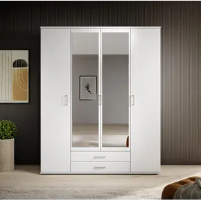 Buy Karl Hinged Door Wardrobe 160cm, Colour: White, Item Width: 160, 2 from Furnituretta