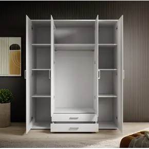 Buy Karl Hinged Door Wardrobe 160cm, Colour: White, Item Width: 160, 3 from Furnituretta