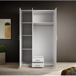 Buy Karl Hinged Door Wardrobe 120cm, Colour: White, Item Width: 120, 4 from Furnituretta