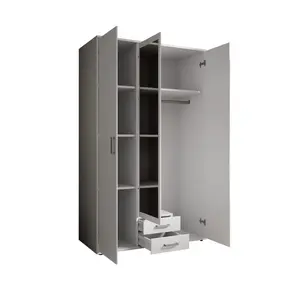 Buy Karl Hinged Door Wardrobe 120cm, Colour: White, Item Width: 120, 6 from Furnituretta