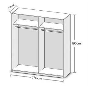 Buy Time 2 Sliding Door Wardrobe 170cm, 4 from Furnituretta