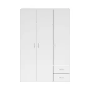 Buy Base Hinged Door Wardrobe White 120cm, Colour: White, Item Width: 120, 4 from Furnituretta