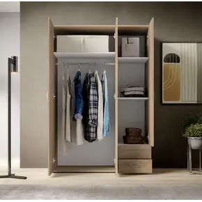 Buy Base Hinged Door Wardrobe Oak Sonoma 120cm, Colour: Oak Sonoma, Item Width: 120, 2 from Furnituretta