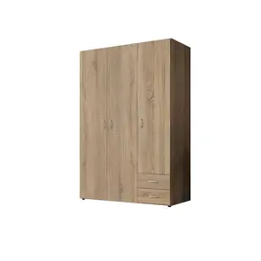 Buy Base Hinged Door Wardrobe Oak Sonoma 120cm, Colour: Oak Sonoma, Item Width: 120, 4 from Furnituretta