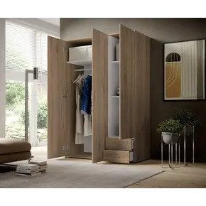 Buy Base Hinged Door Wardrobe Oak Sonoma 120cm, Colour: Oak Sonoma, Item Width: 120, 6 from Furnituretta