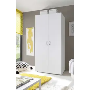 Buy Base 2 Door Hinged Wardrobe White Matt, Colour: White Matt, Item Width: 80, 3 from Furnituretta