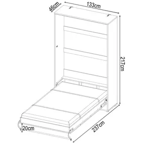 Buy CP-02 Vertical Wall Bed Concept Grey Matt 120cm, Colour: Grey Matt, Size: 120 x 200cm, 5 from Furnituretta