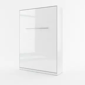 Buy CP-01 Vertical Wall Bed Concept 140cm with Storage Cabinets White Gloss, Colour: White Gloss, Size: 140 x 200cm, Item Width: 245, 3 from Furnituretta