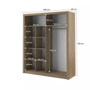 Buy Arti AR-08 Sliding Door Wardrobe Oak Shetland 203cm, Colour: Oak Shetland, Item Width: 203, 3 from Furnituretta