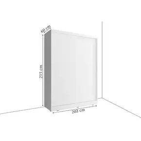 Buy Arti AR-08 Sliding Door Wardrobe Oak Shetland 203cm, Colour: Oak Shetland, Item Width: 203, 6 from Furnituretta