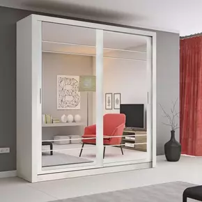 Buy Arti AR-08 Sliding Door Wardrobe White Matt 203cm, Colour: White Matt, Item Width: 203 from Furnituretta