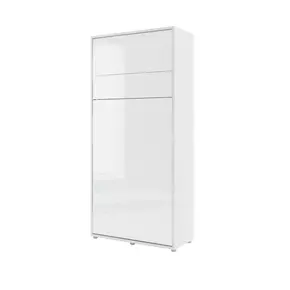 Buy BC-03 Vertical Wall Bed Concept White Gloss 90cm, Colour: White Gloss, Size: 90 x 200cm, 2 from Furnituretta