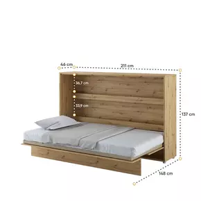 Buy BC-05 Horizontal Wall Bed Concept Oak Artisan 120cm, Colour: Oak Artisan, Size: 120 x 200cm, 4 from Furnituretta