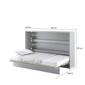 Buy BC-05 Horizontal Wall Bed Concept Grey Matt 120cm, Colour: Grey Matt, Size: 120 x 200cm, 4 from Furnituretta
