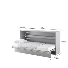 Buy BC-06 Horizontal Wall Bed Concept Grey Matt 90cm, Colour: Grey Matt, Size: 90 x 200cm, 4 from Furnituretta