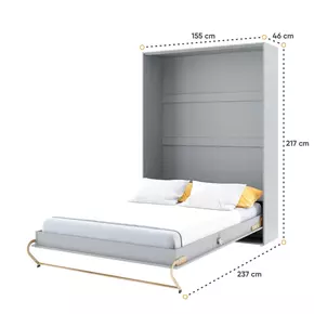 Buy CP-01 Vertical Wall Bed Concept 140cm with Storage Cabinets Grey Matt, Colour: Grey Matt, Size: 140 x 200cm, Item Width: 245, 5 from Furnituretta