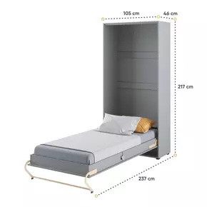 Buy CP-03 Vertical Wall Bed Concept Grey Matt 90cm, Colour: Grey Matt, Size: 90 x 200cm, 3 from Furnituretta