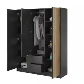 Buy Nelly Hinged Door Wardrobe Graphite 155cm, Colour: Graphite, Item Width: 155, 2 from Furnituretta