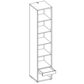 Buy CP-07 Tall Storage Cabinet for Vertical Wall Bed Concept White Matt, Colour: White Matt, Item Width: 45, 2 from Furnituretta