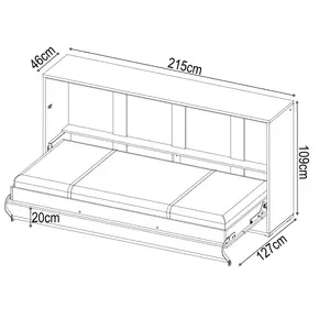 Buy CP-06 Horizontal Wall Bed Concept White Matt 90cm, Colour: White Matt, Size: 90 x 200cm, 5 from Furnituretta