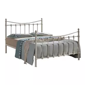 Buy Florida Ivory Metal Single Bed, Colour: Ivory, Size: 3ft/Single, Item Width: 110 from Furnituretta
