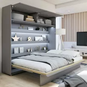 Buy BC-15 Over Bed Unit for Horizontal Wall Bed Concept Grey Matt 160cm, Colour: Grey Matt, Item Width: 211, 5 from Furnituretta
