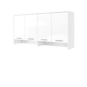 Buy CP-06 Horizontal Wall Bed Concept 90cm with Over Bed Unit White Gloss, Colour: White Gloss, Size: 90 x 200cm, Item Width: 215, 4 from Furnituretta