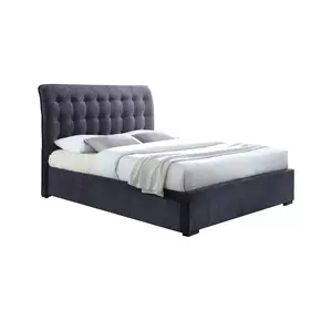 Buy Hamilton Dark Grey Fabric Bed Double, Colour: Dark Grey, Size: 4ft 6/Double, Item Width: 144 from Furnituretta